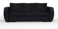 Диван еврокнижка Мартин экокожа черный + велюр черный