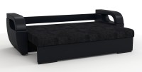 Диван еврокнижка Мартин экокожа черный + велюр черный