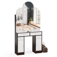 Туалетный столик Трельяж МД №2, цвет венге/белый шагрень, ШхГхВ 90х31х178 см. (Трельяж (Туалетный столик № 2))