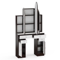 Туалетный столик Трельяж МД №2, цвет венге/белый шагрень, ШхГхВ 90х31х178 см. (Трельяж (Туалетный столик № 2))