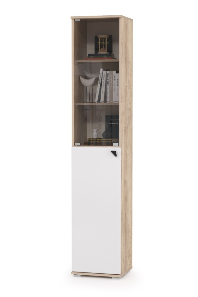 КР100 Бостон № 38, цвет дуб эндгрейн элегантный/фасады МДФ милк рикамо софт, 13.155+12.69+09.132+13.155, ШхГхВ 192,4х57,2х194,4 см.