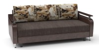 Диван прямой Марракеш еврокнижка коричневый велюр+коричневая экокожа