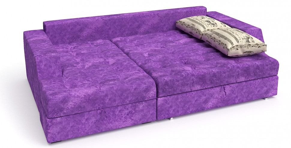 Диван угловой Эвелина дельфин фиолетовый велюр