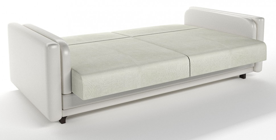 Диван прямой Лэнгли книжка белый велюр+белая экокожа