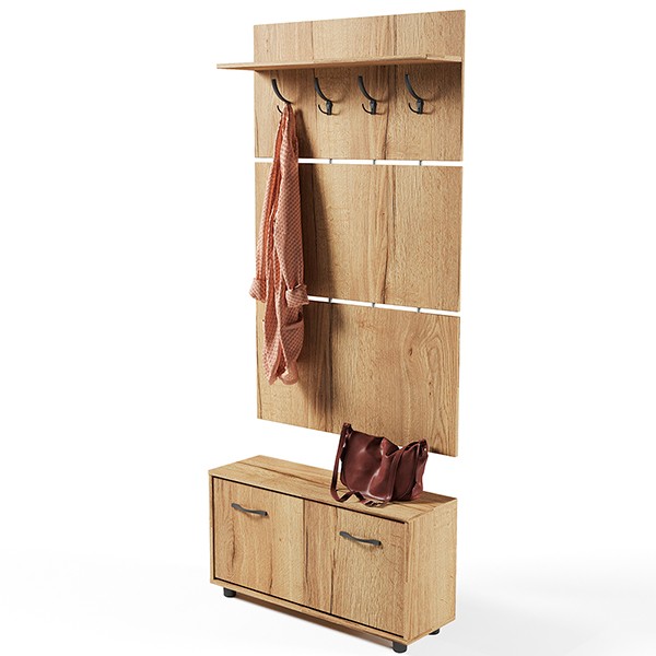 Прихожая Сокол ВШ-3.1+ТП-3, цвет дуб делано, ШхГхВ 90х29х209 см.