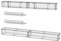 Гостиная 3 МДФ (черная) / Белый Фасадный 0101
