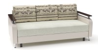 Диван прямой Марракеш еврокнижка белый велюр+бежевая экокожа