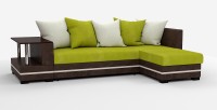 Угловой диван Атланта Люкс велюр яблоко + хаки/коричневая экокожа