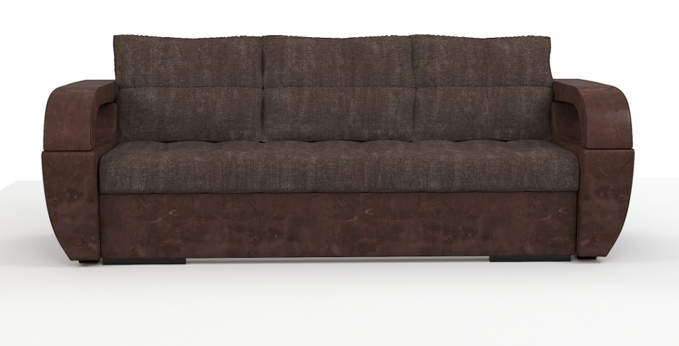 Диван еврокнижка Мартин экокожа коричневый + велюр коричневый