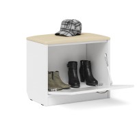 Прихожая П-6 Тумба, цвет белая шагрень/фасады МДФ белое дерево фрезеровка прованс, ШхГхВ 60х35х50 см.