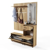 Прихожая Сокол ВШ-3.1+ТП-3+ТП-2+ПЗ-3, цвет дуб делано, ШхГхВ 150х29х209 см.