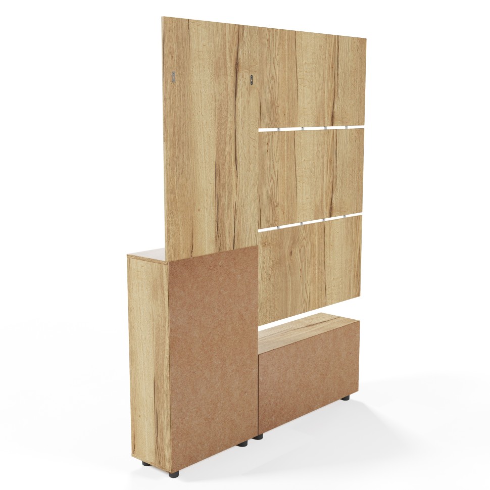 Прихожая Сокол ВШ-3.1+ТП-3+ТП-2+ПЗ-3, цвет дуб делано, ШхГхВ 150х29х209 см.