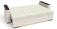 Диван прямой Атланта (Атлантик) еврокнижка белый велюр+бежевая экокожа