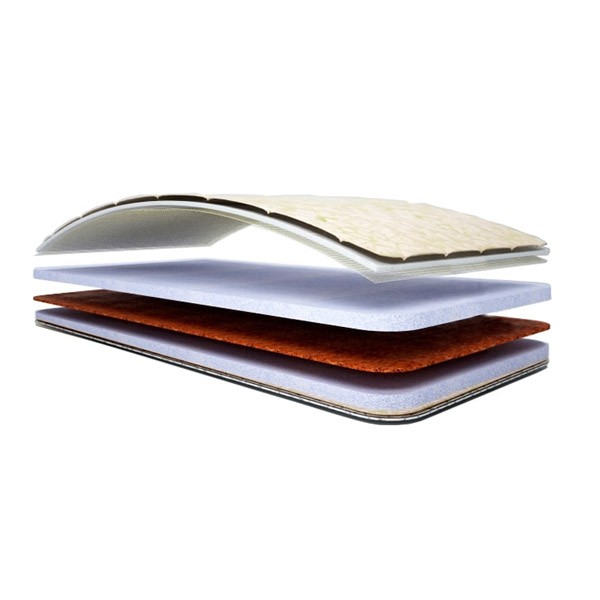 Матрас Спим Все ЗАЙКА(ХААСИ) 900х1900 мм., высота 8 см., беспружинный, натуралформ 3,5 cм. (2 слоя), кокосовое волокно 1см., трикот Золото