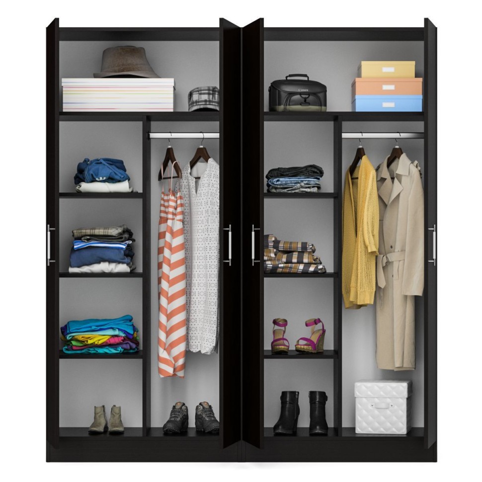 Шкаф 2-х створчатый + Шкаф 2-х створчатый Стандарт, цвет венге, ШхГхВ 180х52х200 см., универсальная сборка