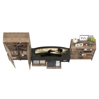 Трувор Гостиная 030, цвет дуб гранж песочный/интра, ШхГхВ 329,4х45,4х210 см., универсальная сборка