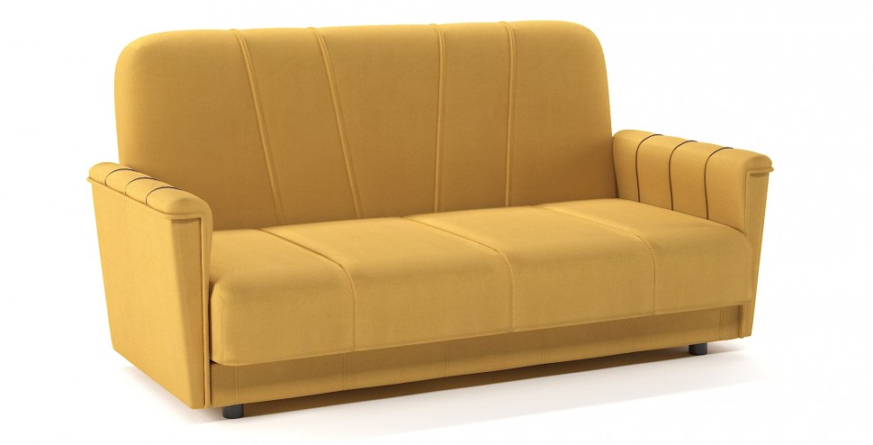 Диван прямой Шедевр 2 книжка желтый велюр