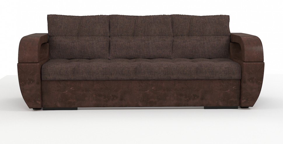 Диван еврокнижка Мартин экокожа коричневый + рогожка коричневый