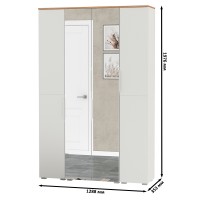 Октава Набор шкафов 01, цвет белый шагрень/дуб крафт золотой/фасады МДФ белый шагрень, ШхГхВ 128,8х35,3х197,6 см., универсальная сборка