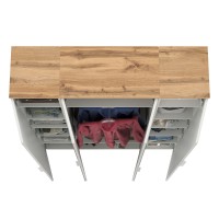 Октава Набор шкафов 01, цвет белый шагрень/дуб крафт золотой/фасады МДФ белый шагрень, ШхГхВ 128,8х35,3х197,6 см., универсальная сборка