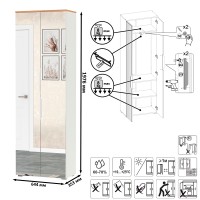 Октава Набор шкафов 01, цвет белый шагрень/дуб крафт золотой/фасады МДФ белый шагрень, ШхГхВ 128,8х35,3х197,6 см., универсальная сборка
