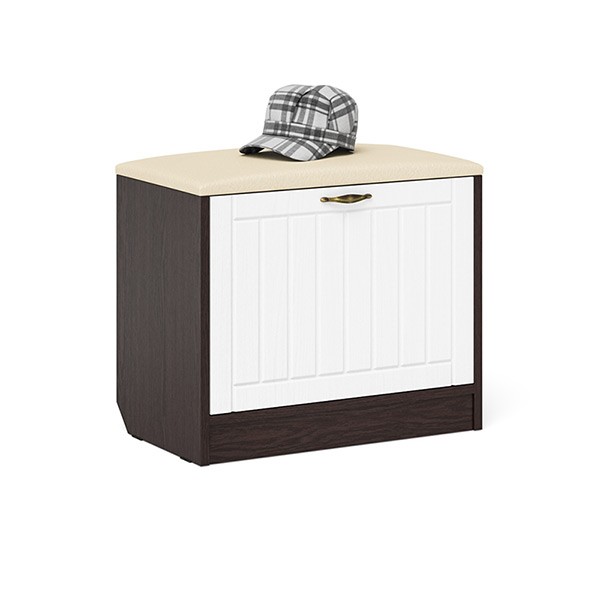 Прихожая П-6 Тумба, цвет венге/фасады МДФ белое дерево фрезеровка прованс, ШхГхВ 60х35х50 см.