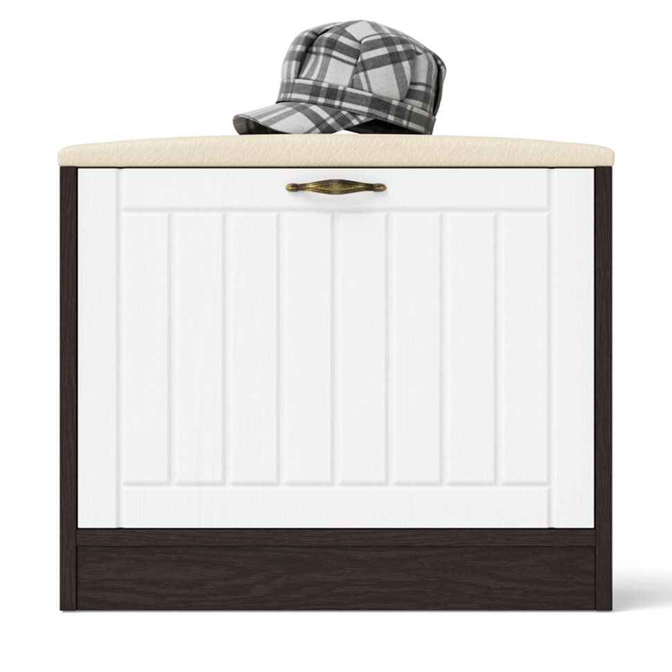 Прихожая П-6 Тумба, цвет венге/фасады МДФ белое дерево фрезеровка прованс, ШхГхВ 60х35х50 см.