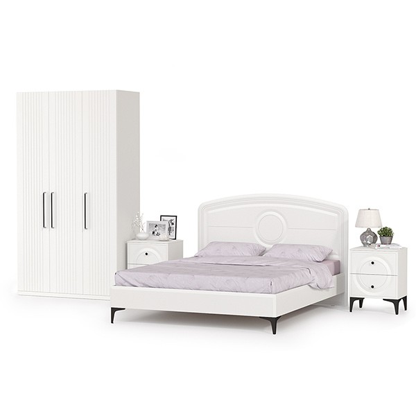 Валенсия Спальня № 33, цвет ЛДСП белый шагрень/МДФ белый шагрень, ортопед есть, сп. м. 1600х2000 мм., б/м