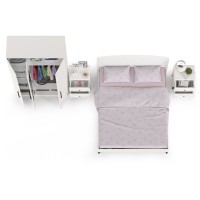 Валенсия Спальня № 33, цвет ЛДСП белый шагрень/МДФ белый шагрень, ортопед есть, сп. м. 1600х2000 мм., б/м