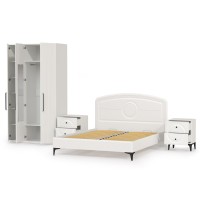 Валенсия Спальня № 33, цвет ЛДСП белый шагрень/МДФ белый шагрень, ортопед есть, сп. м. 1600х2000 мм., б/м