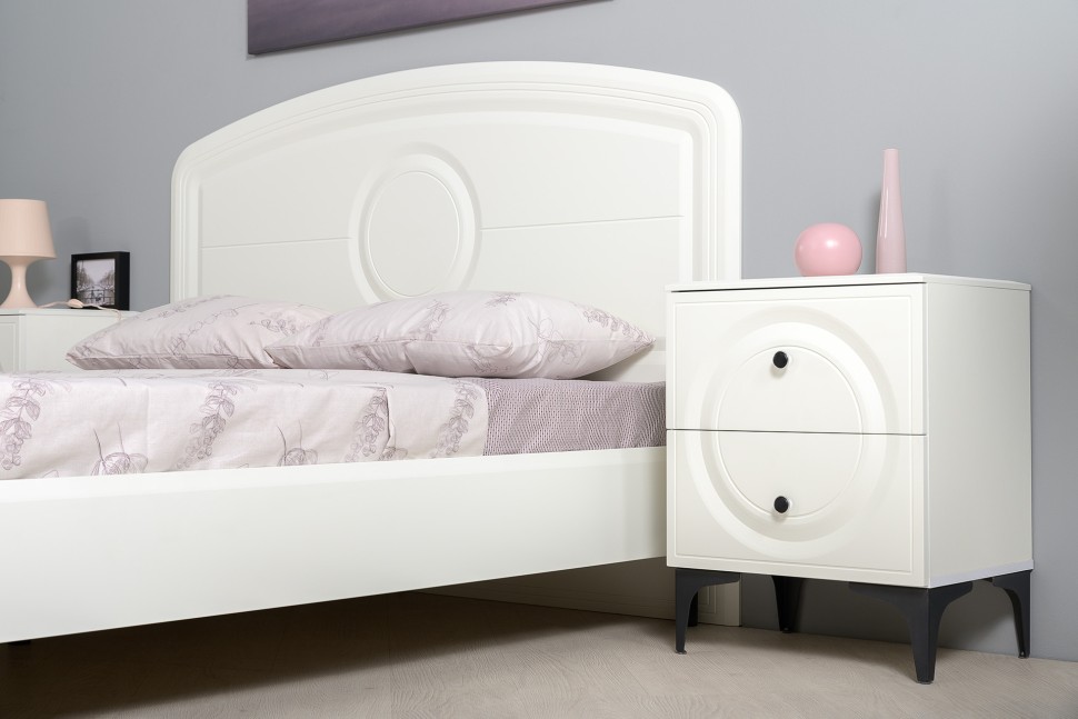 Валенсия Спальня № 33, цвет ЛДСП белый шагрень/МДФ белый шагрень, ортопед есть, сп. м. 1600х2000 мм., б/м