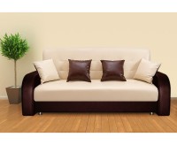 Фортуна диван-книжка экокожа бежево/коричневый