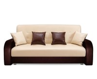 Фортуна диван-книжка экокожа бежево/коричневый