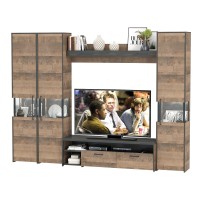 Трувор Гостиная 031, цвет дуб гранж песочный/интра, ШхГхВ 284,2х45,4х210 см., универсальная сборка