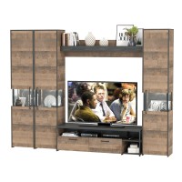 Трувор Гостиная 031, цвет дуб гранж песочный/интра, ШхГхВ 284,2х45,4х210 см., универсальная сборка