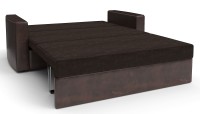 Диван прямой Майами (Дубай) коричневый велюр+коричневая экокожа