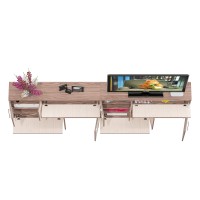 Две тумбы ТВ С-МД-С1-1400, цвет ясень шимо светлый/ясень шимо тёмный, ШхГхВ 280х30х93 см., НЕ универсальная сборка