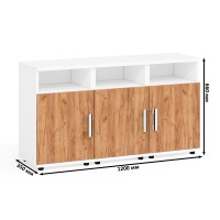 Три тумбы прикроватных Бонус, цвет корпус белый шагрень/фасады крафт золотой, ШхГхВ 120х35х66 см. (Тумба прикроватная Бонус), универсальная сборка