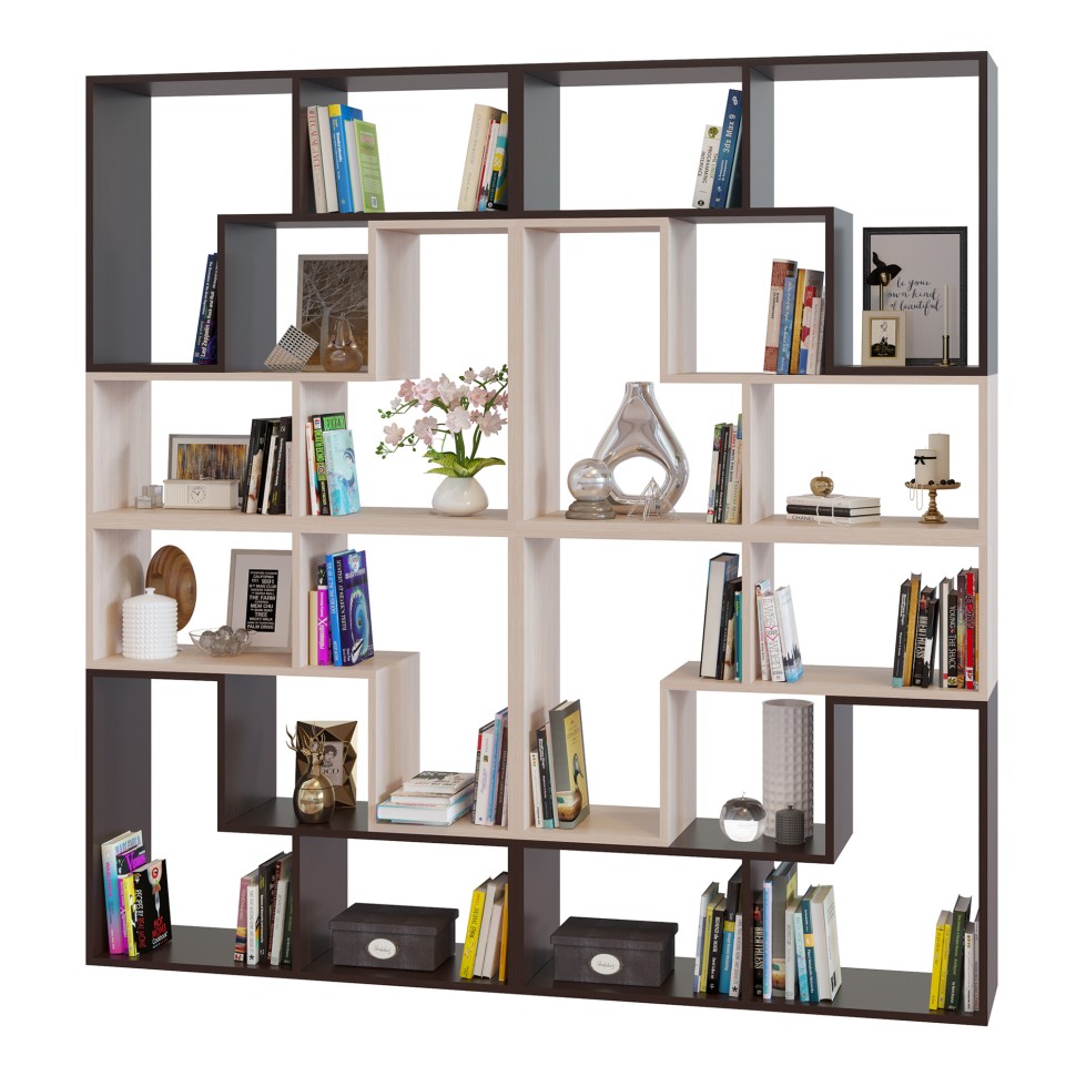 СНЯТО Стеллаж Сокол СПК-98, цвет венге/белёный дуб, ШхГхВ 120х30х240 см. или 180х30х180 см.