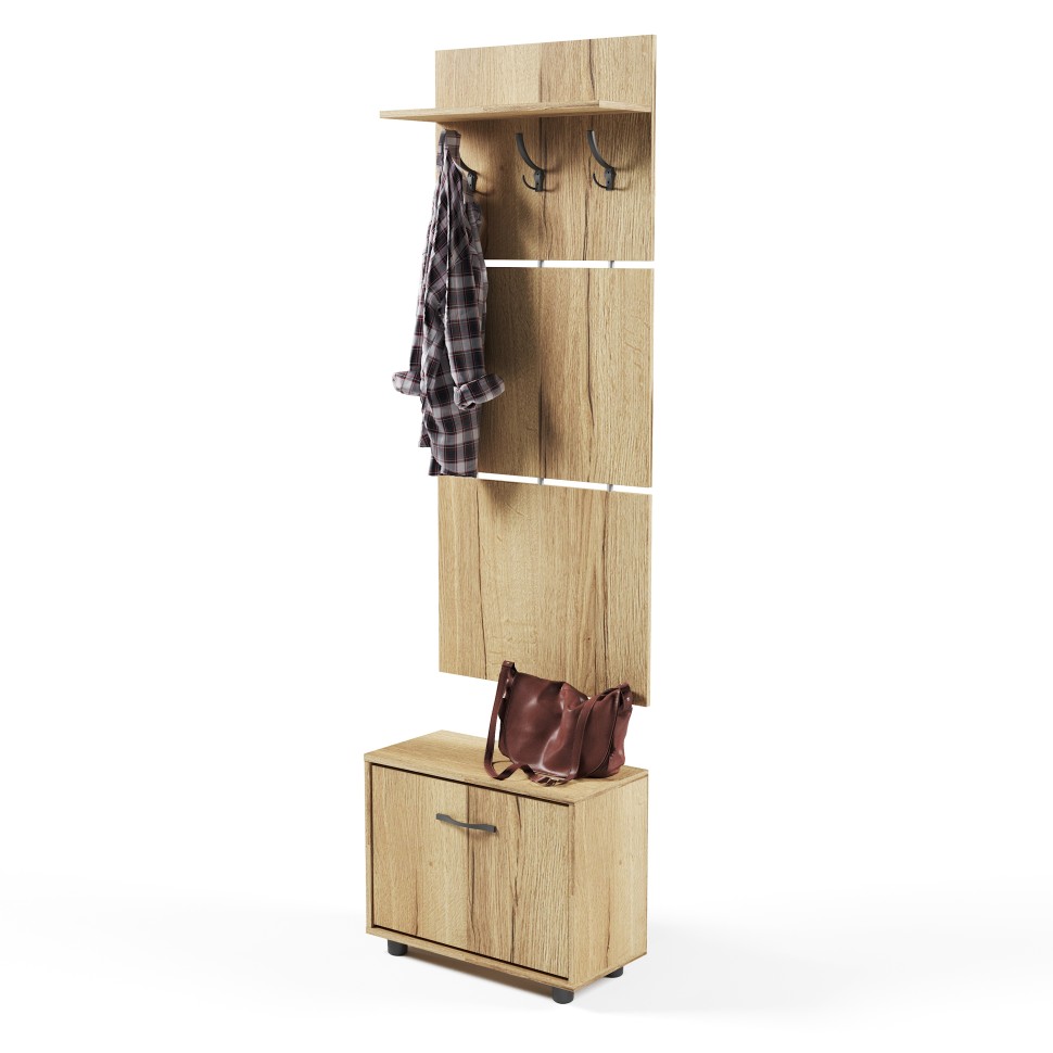 СНЯТО Прихожая Сокол ВШ-5.1+ТП-1, цвет дуб делано, ШхГхВ 60х29х209 см.