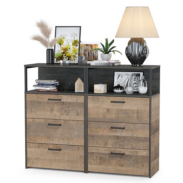 Трувор 13.307.02 Комод с ящиками + 13.307.02 Комод с ящиками, цвет дуб гранж песочный/интра, ШхГхВ 132х37х106,9 см.