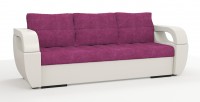 Диван еврокнижка Мартин экокожа белый + велюр розовый