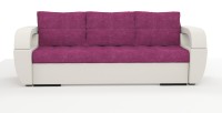 Диван еврокнижка Мартин экокожа белый + велюр розовый