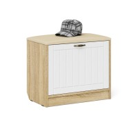 Прихожая П-6 Тумба, цвет дуб сонома/фасады МДФ белое дерево фрезеровка прованс, ШхГхВ 60х35х50 см.