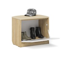 Прихожая П-6 Тумба, цвет дуб сонома/фасады МДФ белое дерево фрезеровка прованс, ШхГхВ 60х35х50 см.