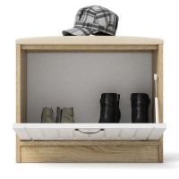 Прихожая П-6 Тумба, цвет дуб сонома/фасады МДФ белое дерево фрезеровка прованс, ШхГхВ 60х35х50 см.