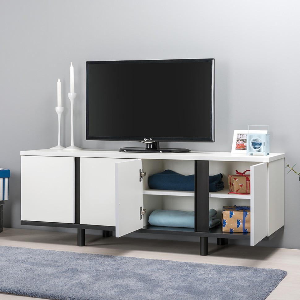 Валенсия Спальня № 35, цвет ЛДСП белый шагрень/чёрный/МДФ белый шагрень, ортопед есть, сп. м. 1600х2000 мм., б/м