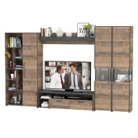 Трувор Гостиная 033, цвет дуб гранж песочный/интра, ШхГхВ 332,4х45,4х210 см., универсальная сборка