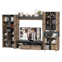 Трувор Гостиная 033, цвет дуб гранж песочный/интра, ШхГхВ 332,4х45,4х210 см., универсальная сборка