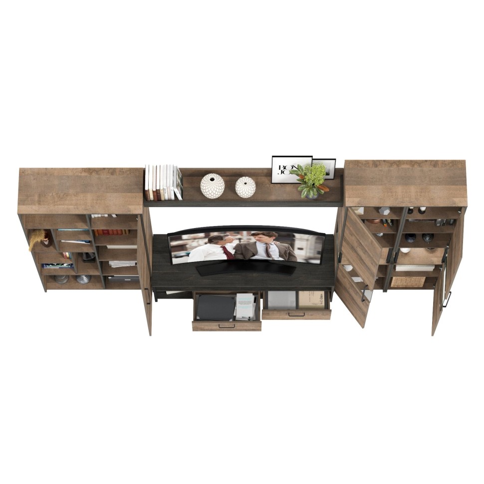 Трувор Гостиная 033, цвет дуб гранж песочный/интра, ШхГхВ 332,4х45,4х210 см., универсальная сборка